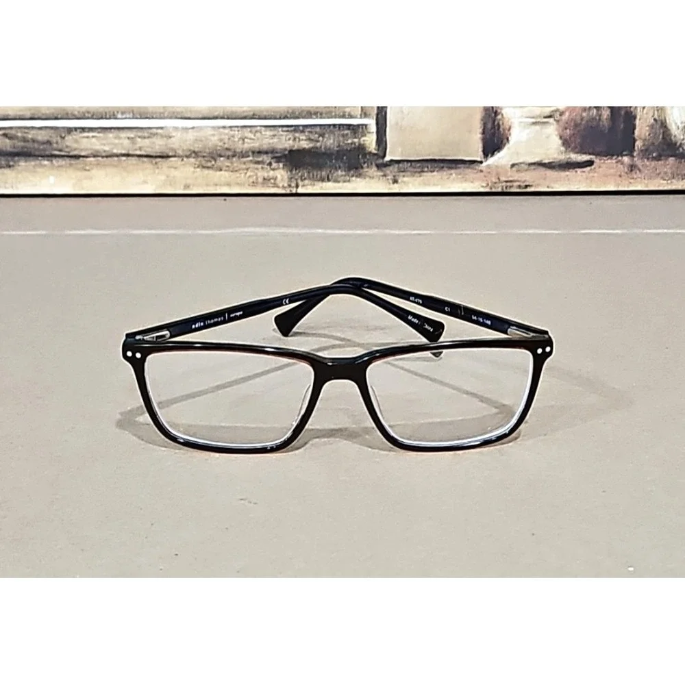 Adin Thomas Eyeglasses Frames AT-470 C1 Clear Brown Blue Square 54-15-140